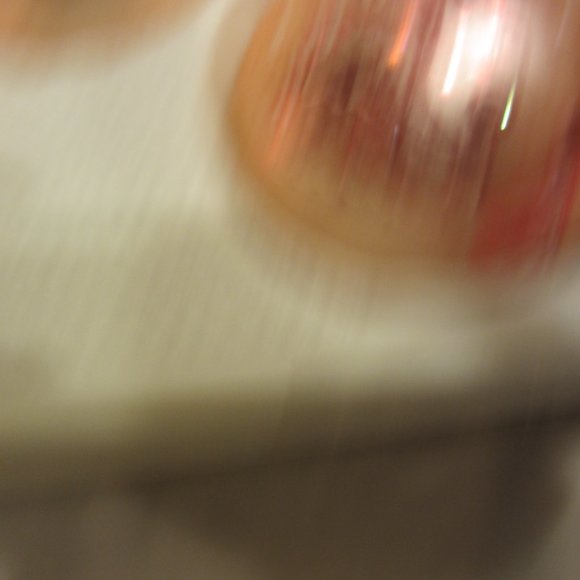 UNIQUE VTG SET OF 5 GLASS PINK ROUND ORNAMENTS, MADE IN AUSTRIA, HAND PAINTED - Picture 7 of 8